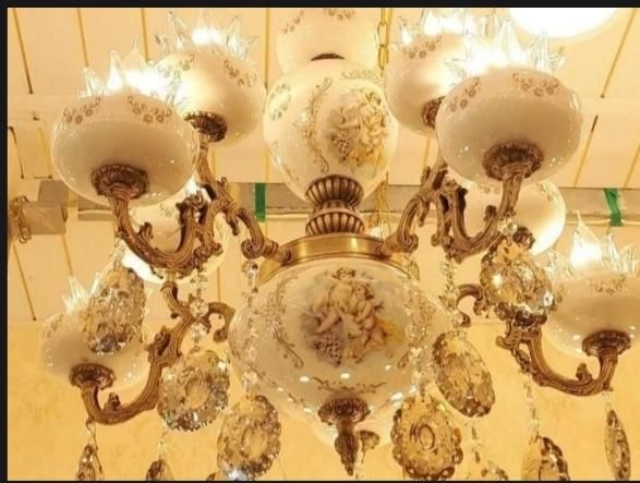 لوسترشیک چینی برنزی درهررنگ باچک6ماهه بدون بهره|لوستر و چراغ آویز|تبریز, |دیوار