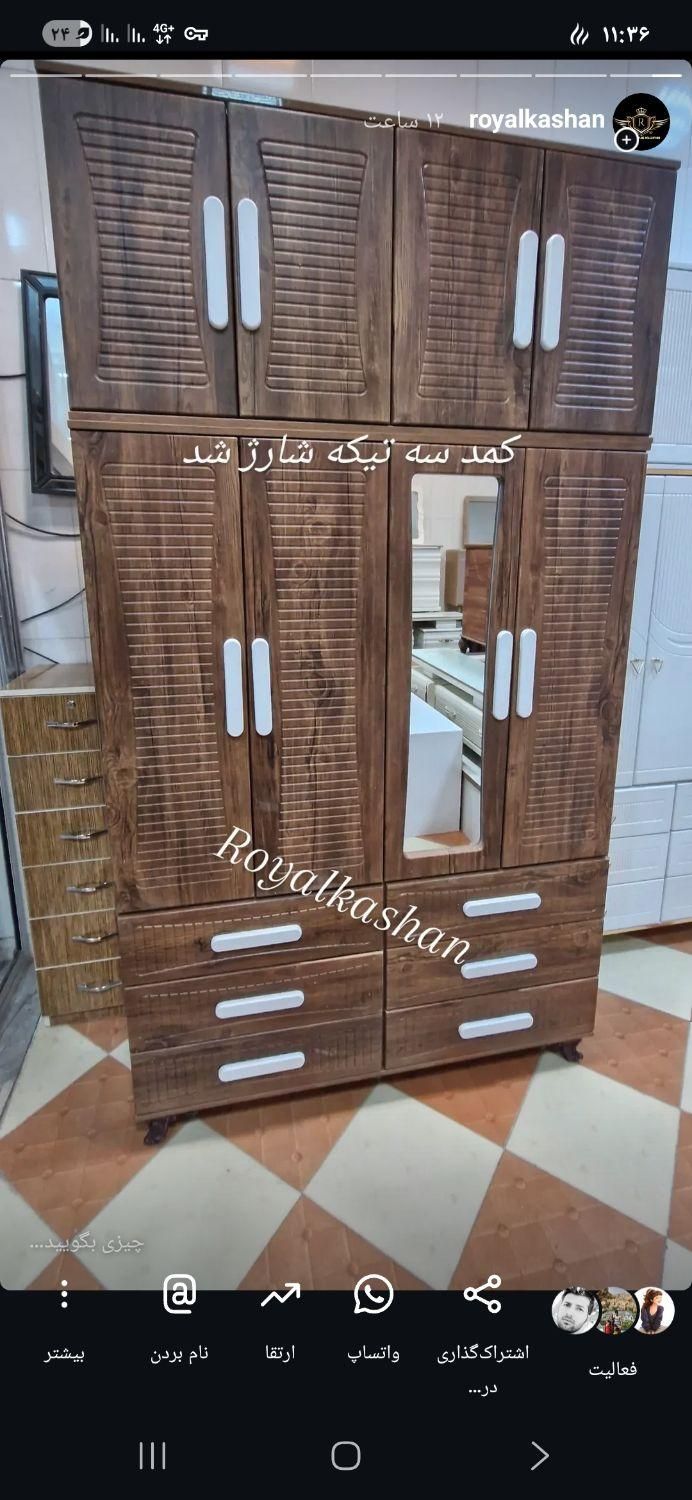 شیک کمد های سه تیکه با باکس عمق ۵۰ پشت سفید|جاکفشی، کمد، دراور|کاشان, دشت لتحر|دیوار