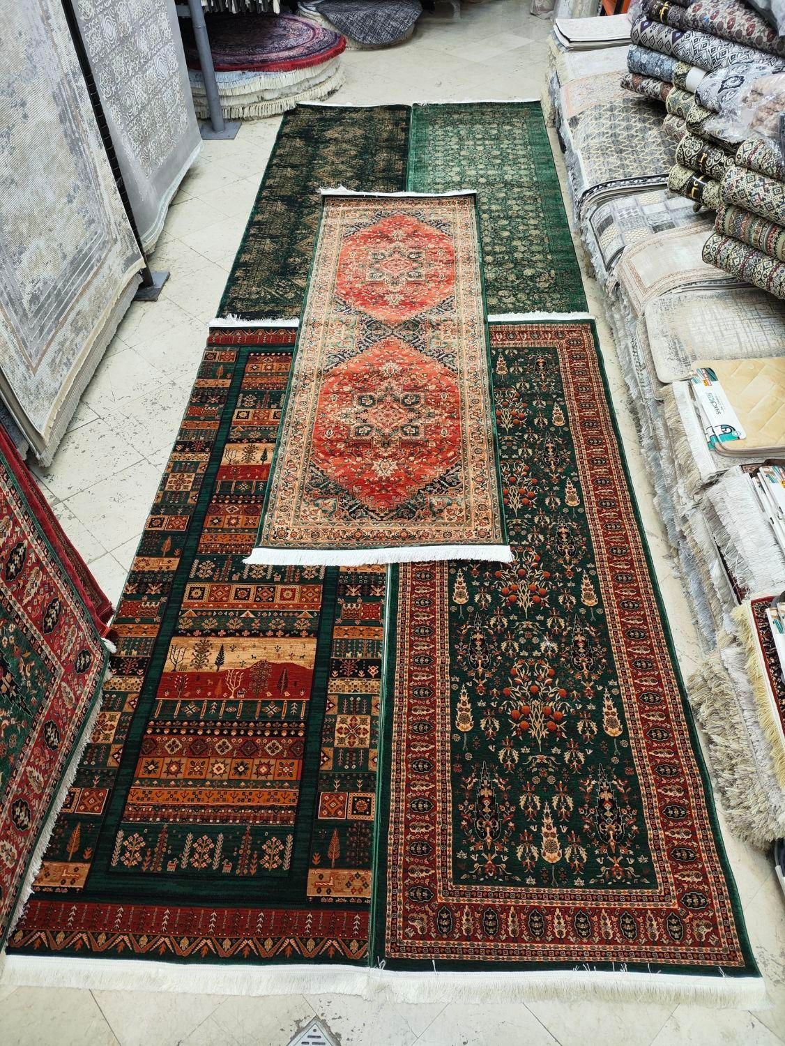 قالیچه سبز ۱ در ۲ و ۱ در ۳ و ۱ در ۴ طرح بختیاری|فرش|مشهد, امیر المومنین|دیوار