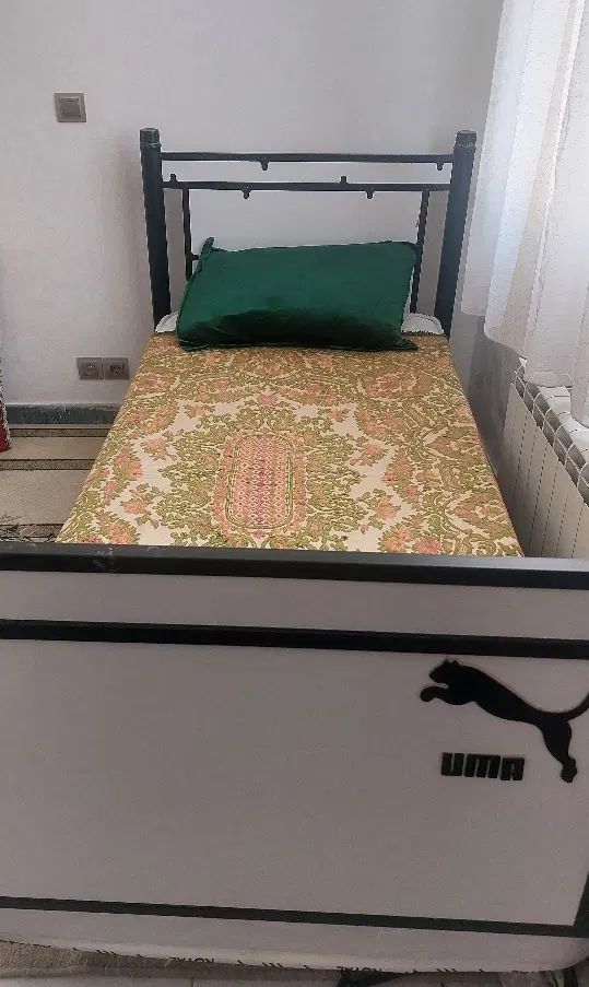 تخت‌خواب فلزی یک‌نفره همراه تشک رویال سوپر ممتاز|تخت و سرویس خواب|تهران, جنت‌آباد شمالی|دیوار
