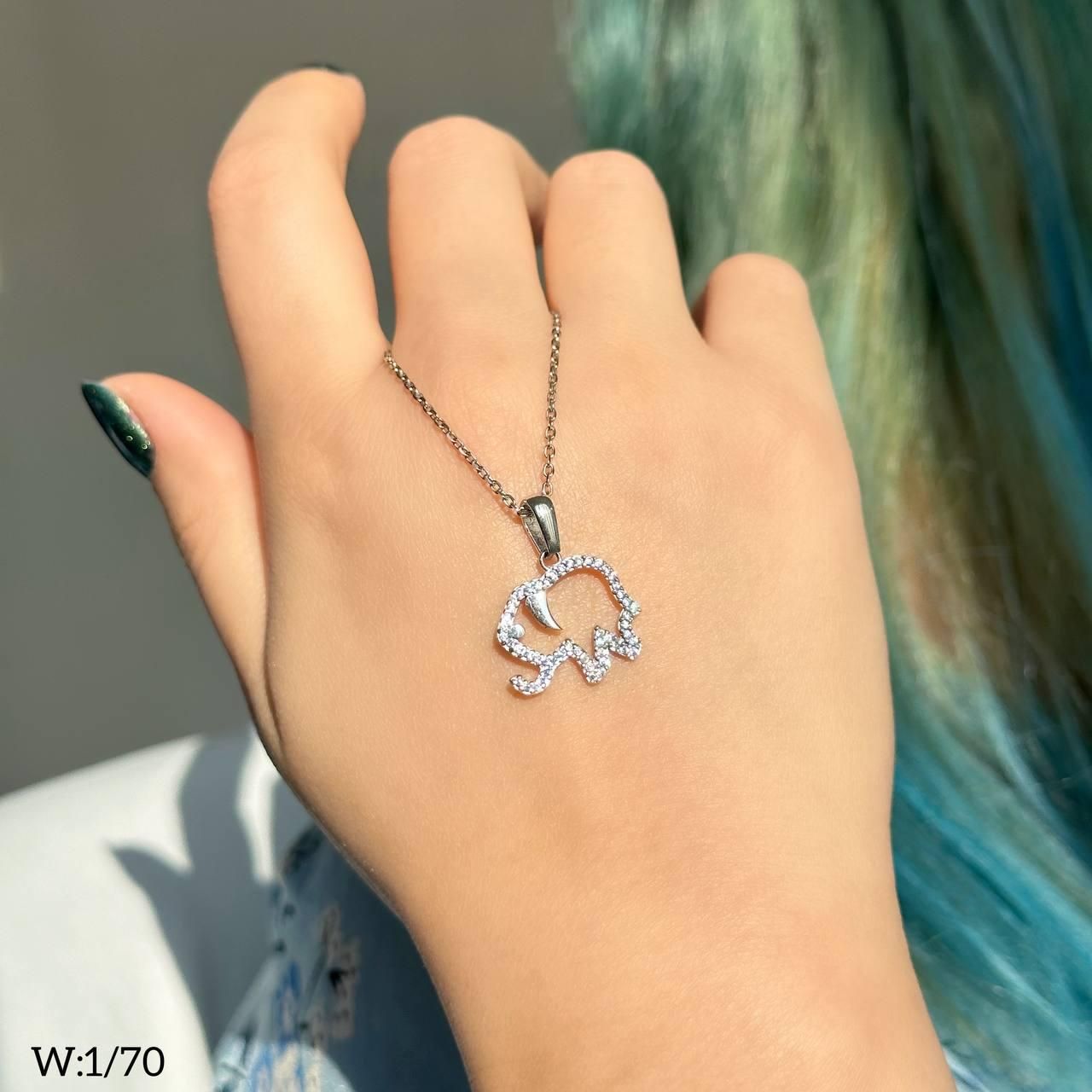 گردنبند نقره قلب دو طرفه تزئین پک خرس و ادکلن|بدلیجات|تبریز, |دیوار