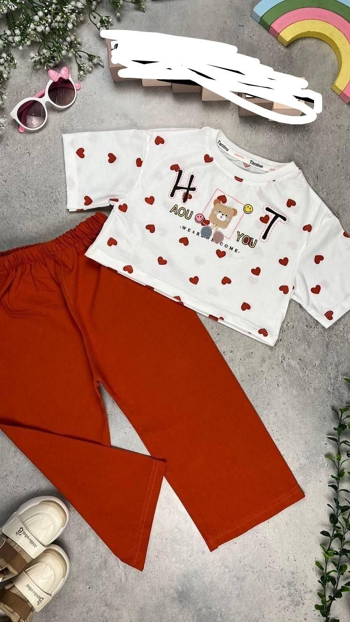 کراپ وشلوار قلب|کفش و لباس بچه|کرمان, |دیوار