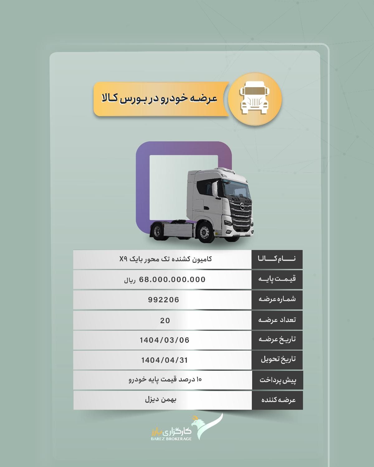 کامیون کشنده BAIC-X9|خودرو سنگین|تهران, نیلوفر|دیوار