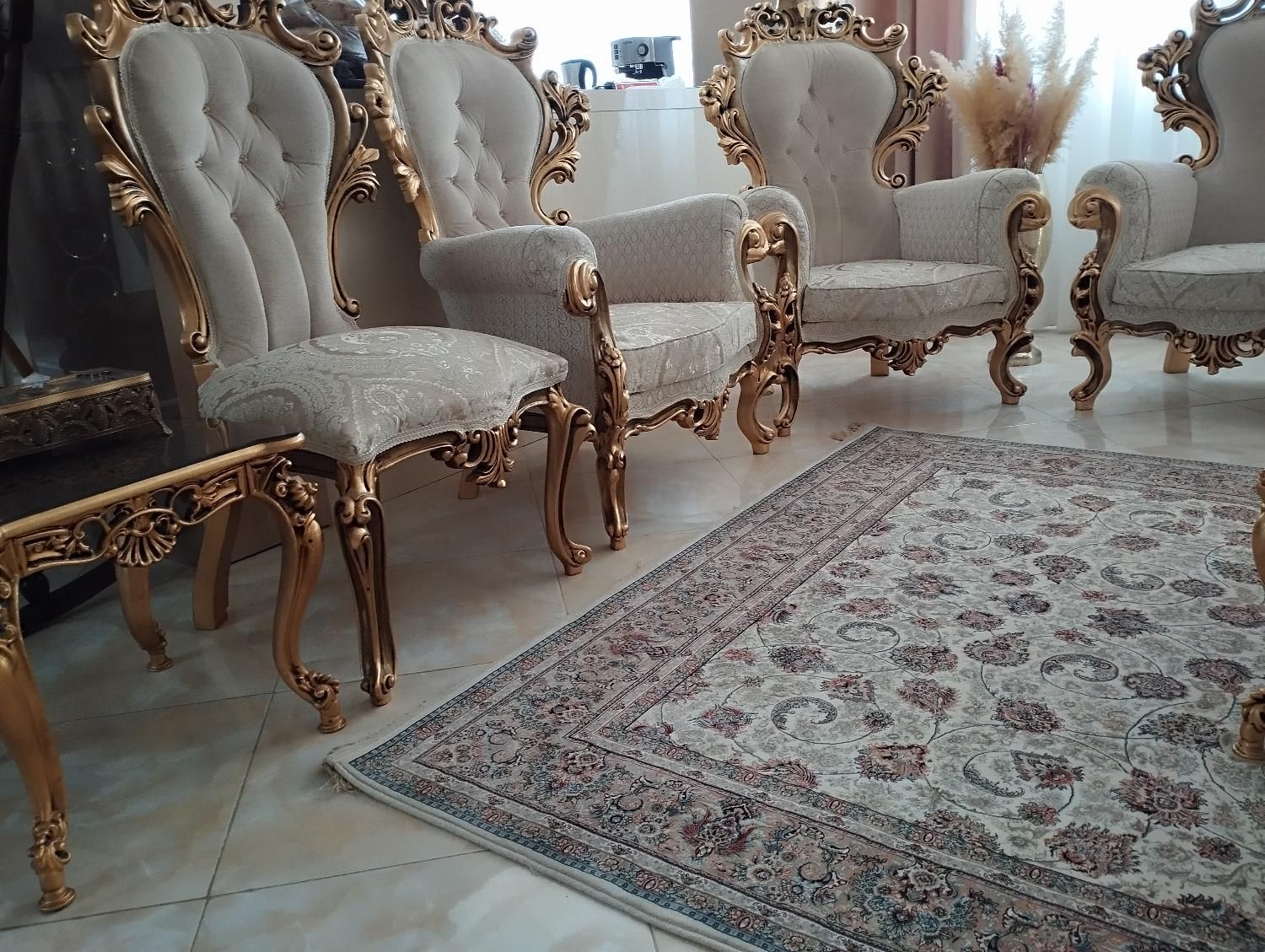 فروش مبلمان 9نفره استیل کاملاً سالم و تمیز|مبلمان خانگی و میز عسلی|خمین, |دیوار