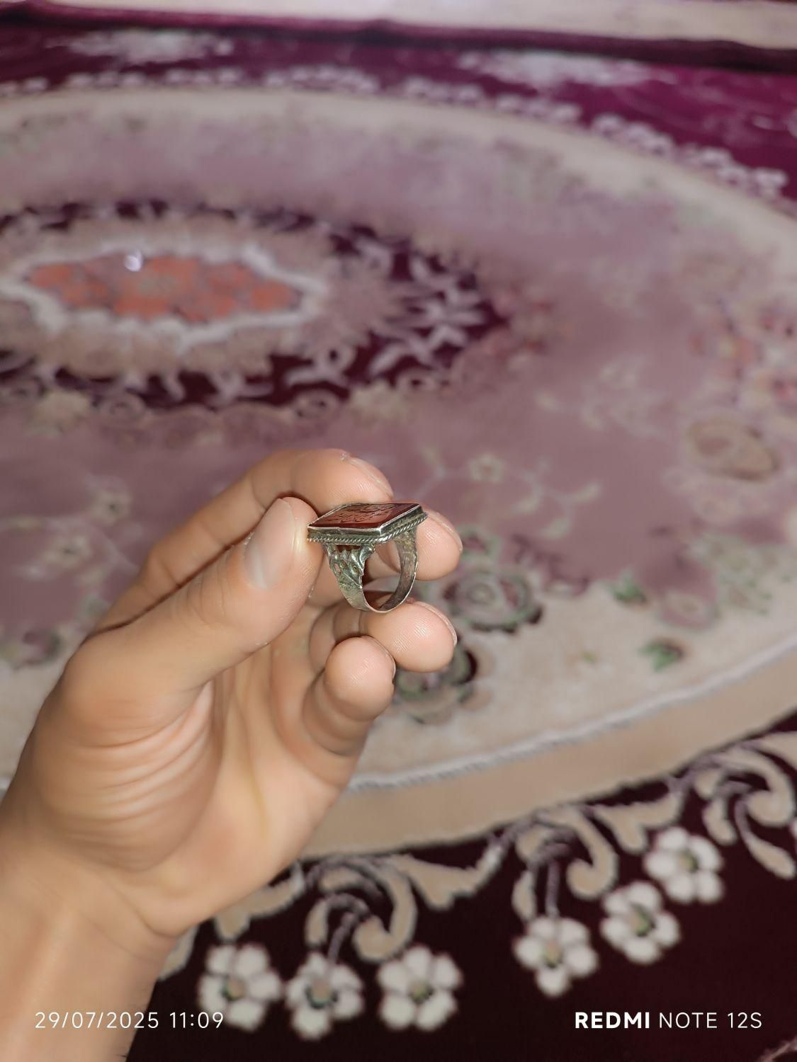 انگشتر عقیق قرمز نقره|جواهرات|خرم‌آباد, |دیوار