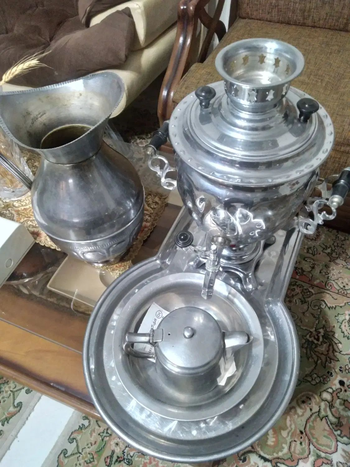 سماور برقی طرح ذغالی روسی با مهر|سماور، چای‌ساز، قهوه‌ساز|تهران, گلستان (شهرک راه آهن)|دیوار