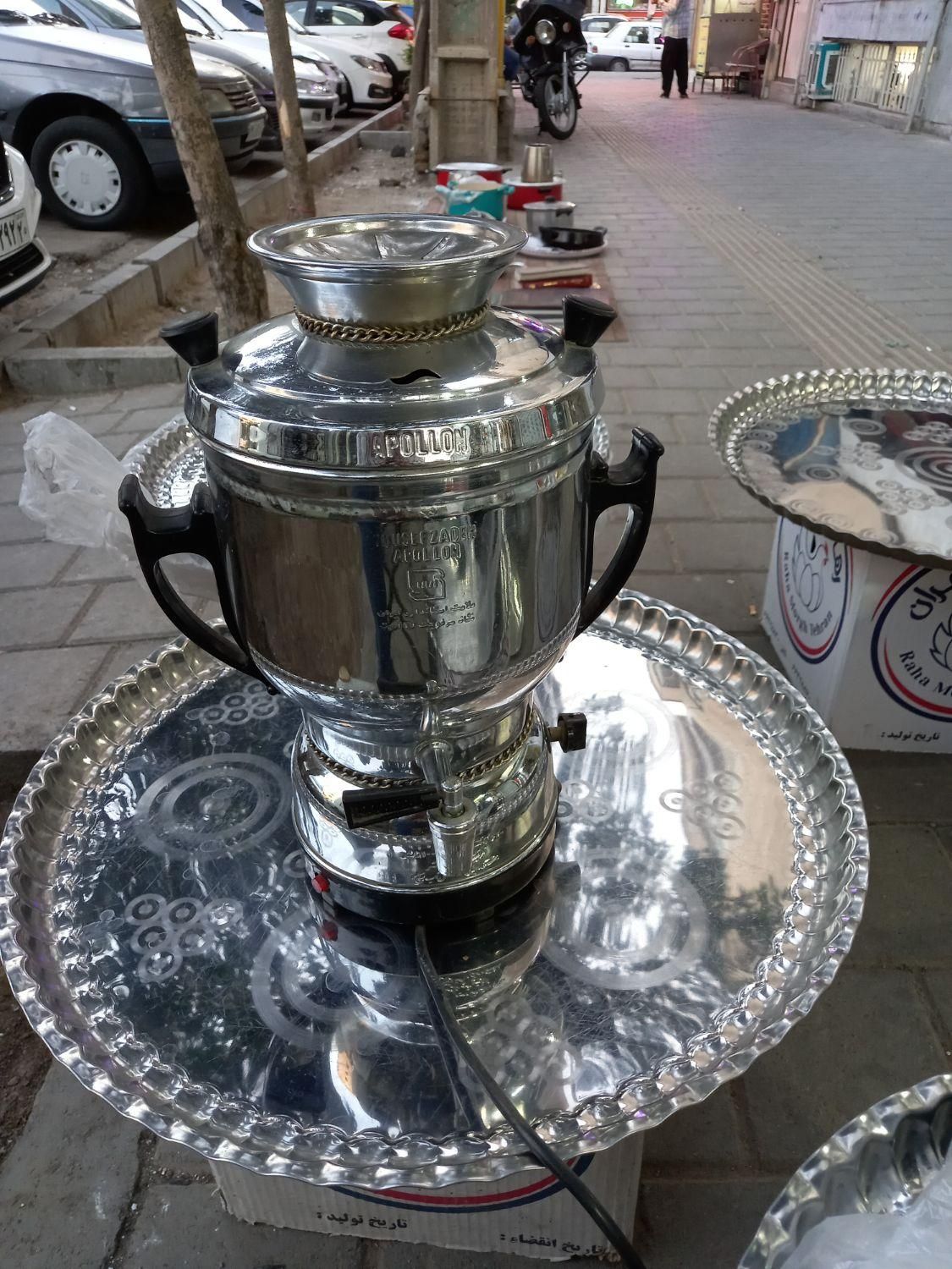 سماور برقی آپولون شش لیتری سالم تمیز ورق ضخیم|سماور، چای‌ساز، قهوه‌ساز|ری, جوانمرد قصاب|دیوار