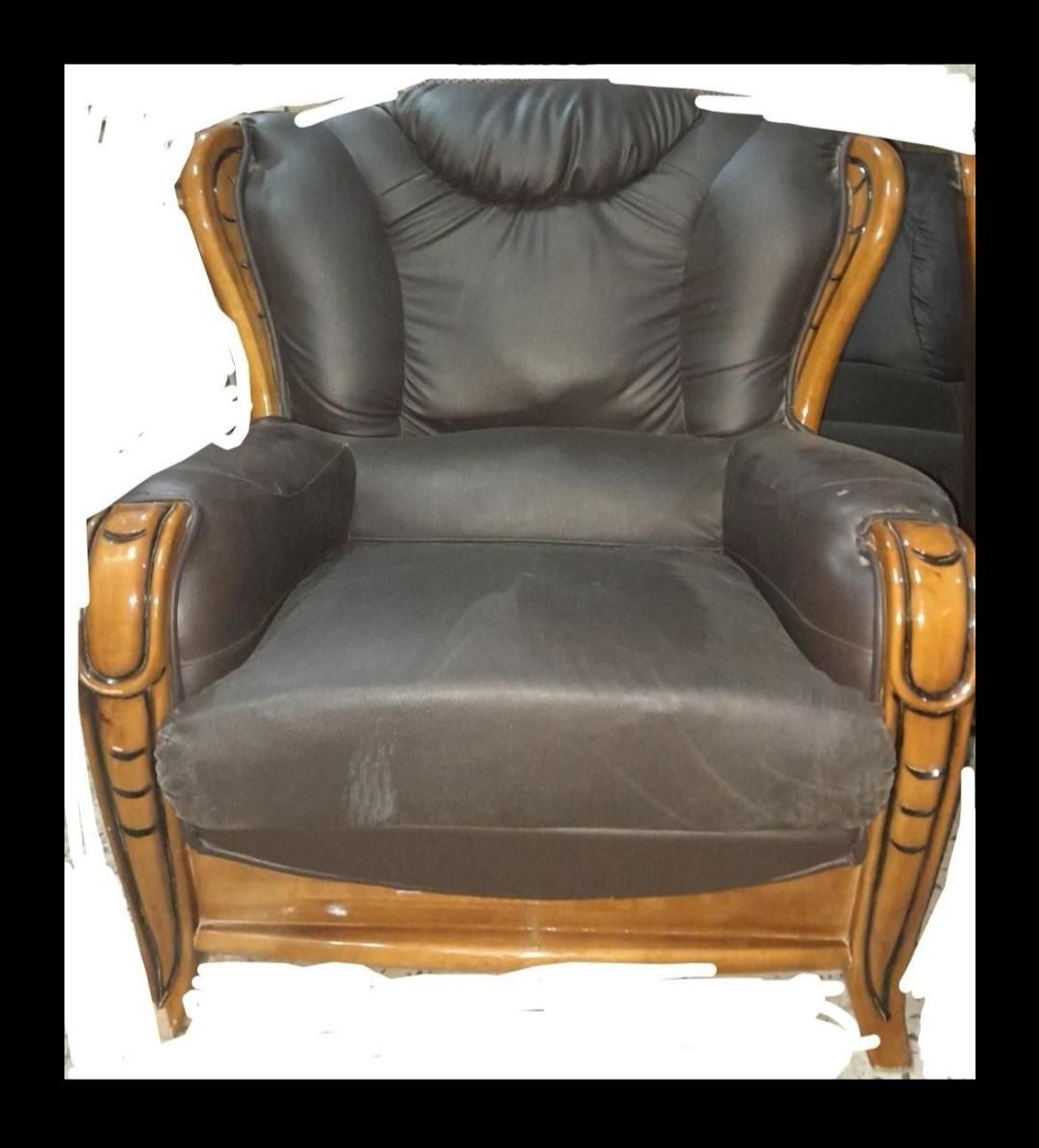 مبلمان۶نفره چرمی|مبلمان خانگی و میز عسلی|دوگنبدان, |دیوار