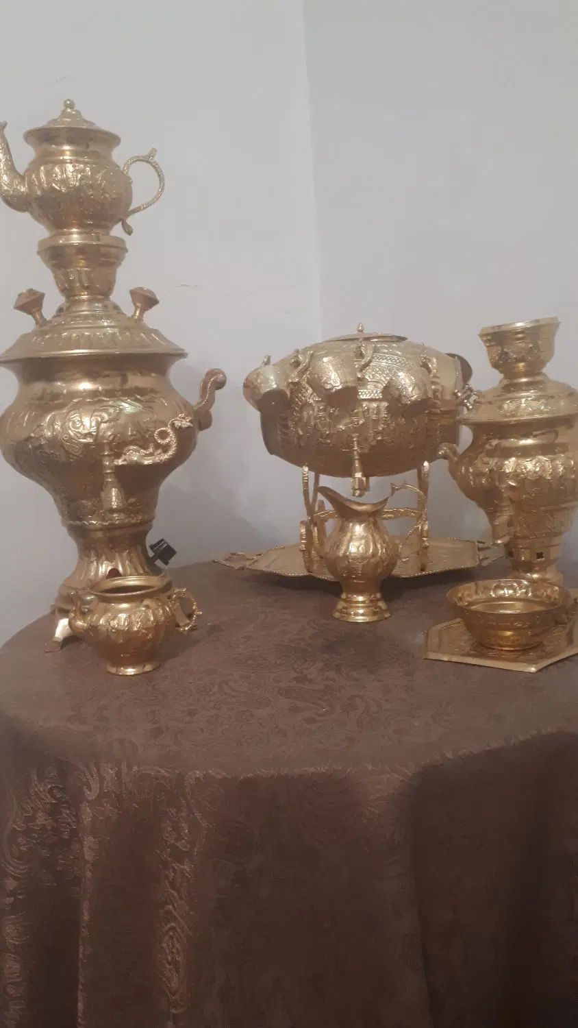 ست سماور  برقی آبکاری طلا قدیمی|صنایع دستی و سایر لوازم تزئینی|تهران, پونک|دیوار