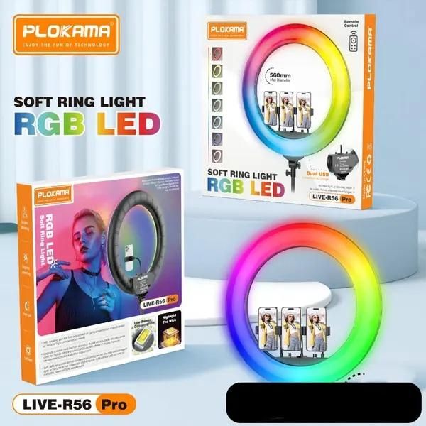 رینگ لایت حرفه ای  ۱۸ و ۲۱ برند plokama پایه دار|دوربین عکاسی و فیلم‌برداری|شیراز, تحویلی|دیوار