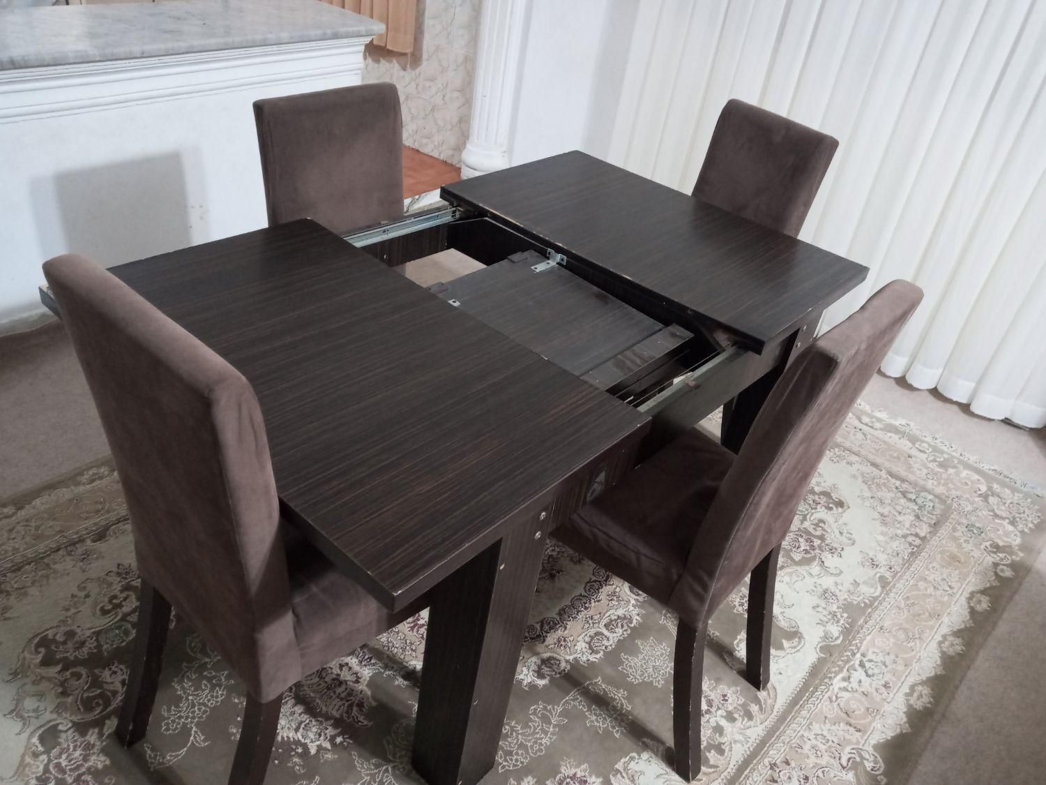 میز غذاخوری 4نفره تبدیل میشه به 6نفره|میز و صندلی غذاخوری|رشت, حمیدیان|دیوار