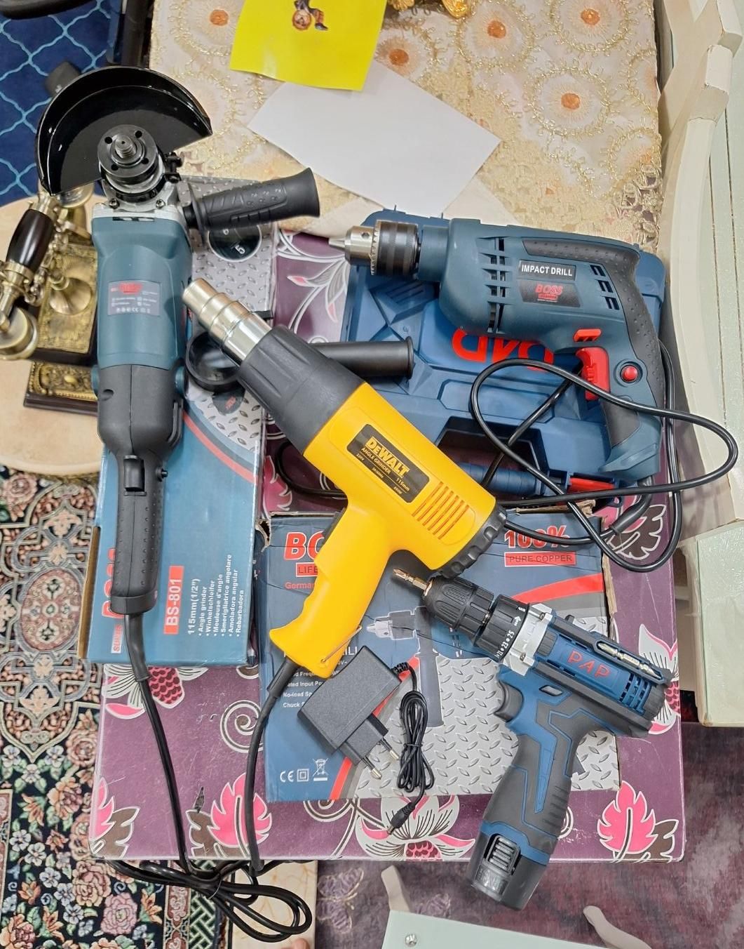 سشوار صنعتیDEWALT فرز دریل ۱۳۰۰وات دلر ۴قلم|ماشین‌آلات صنعتی|مشهد, مهدی آباد|دیوار