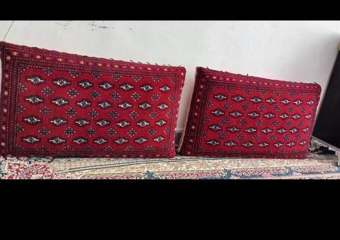 یک جفت پشتی دست باف|پشتی|تربت‌حیدریه, باغ سلطانی|دیوار