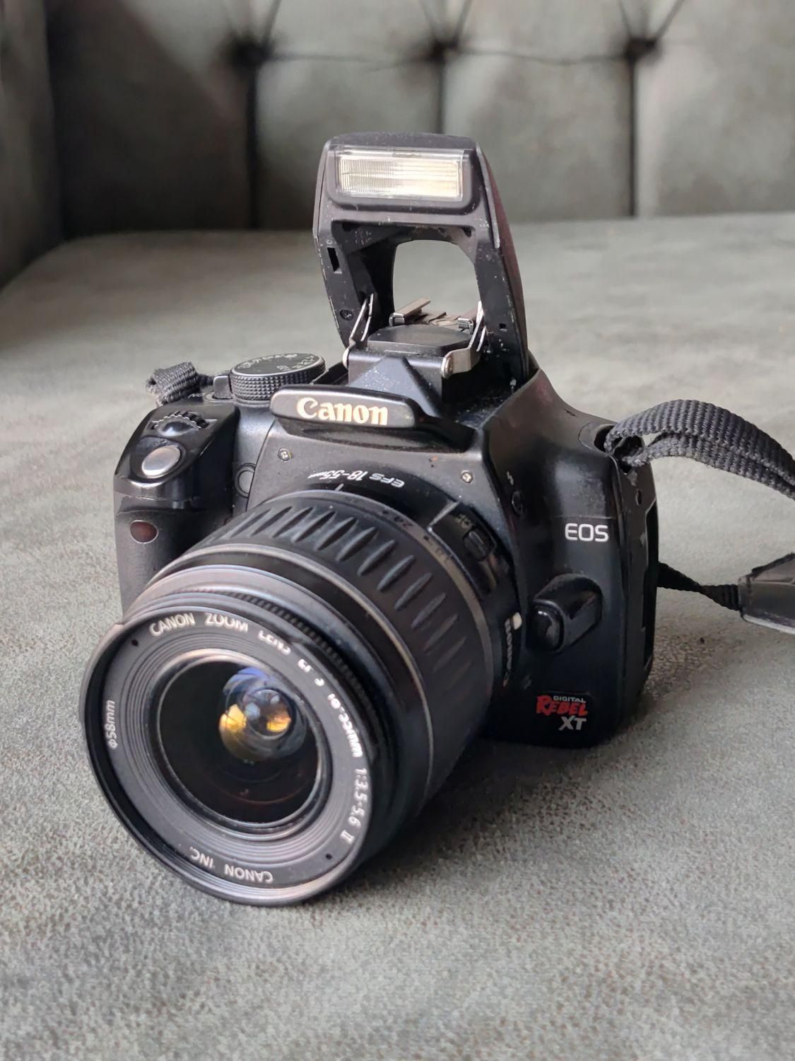 Canon EOS 350 D (Rebel XT) به همراه کلی تجهیزات|دوربین عکاسی و فیلم‌برداری|تهران, فرحزاد|دیوار