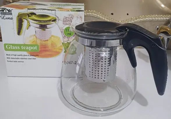 قوری چای‌ساز شیشه‌ای با فیلتر استیل برند Luna|قوری، کتری، قهوه‌ساز دستی|قم, انسجام|دیوار