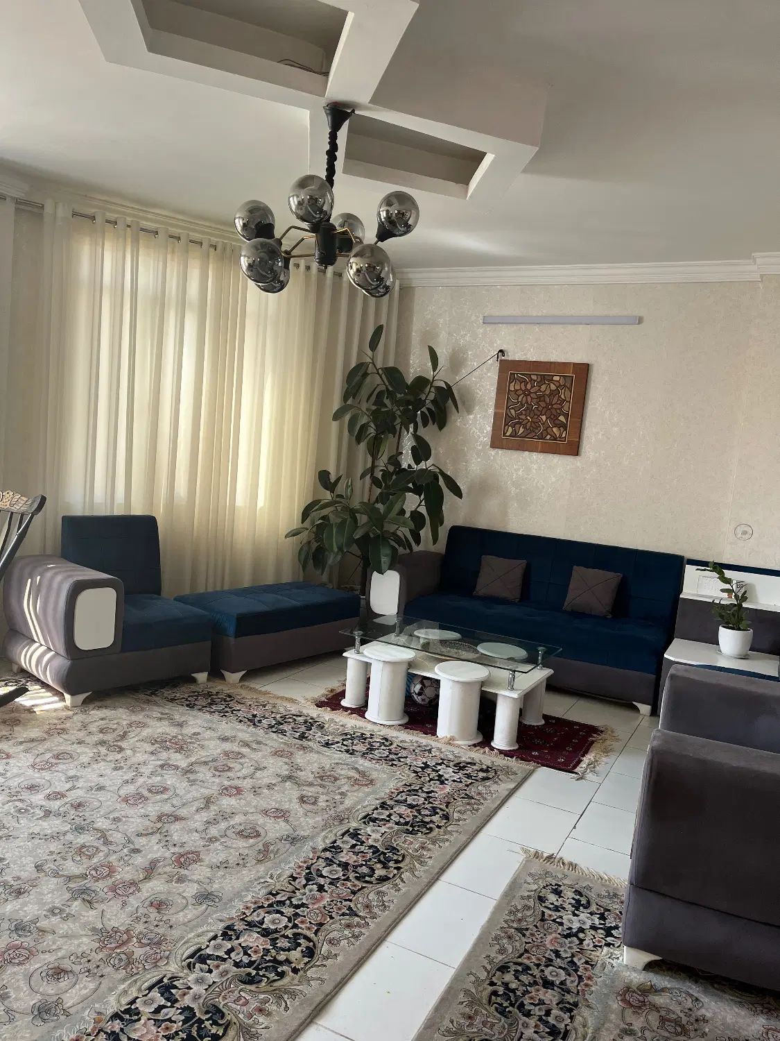 مبل ال سورمه ای نه نفره|مبلمان خانگی و میز عسلی|مشهد, شفا|دیوار
