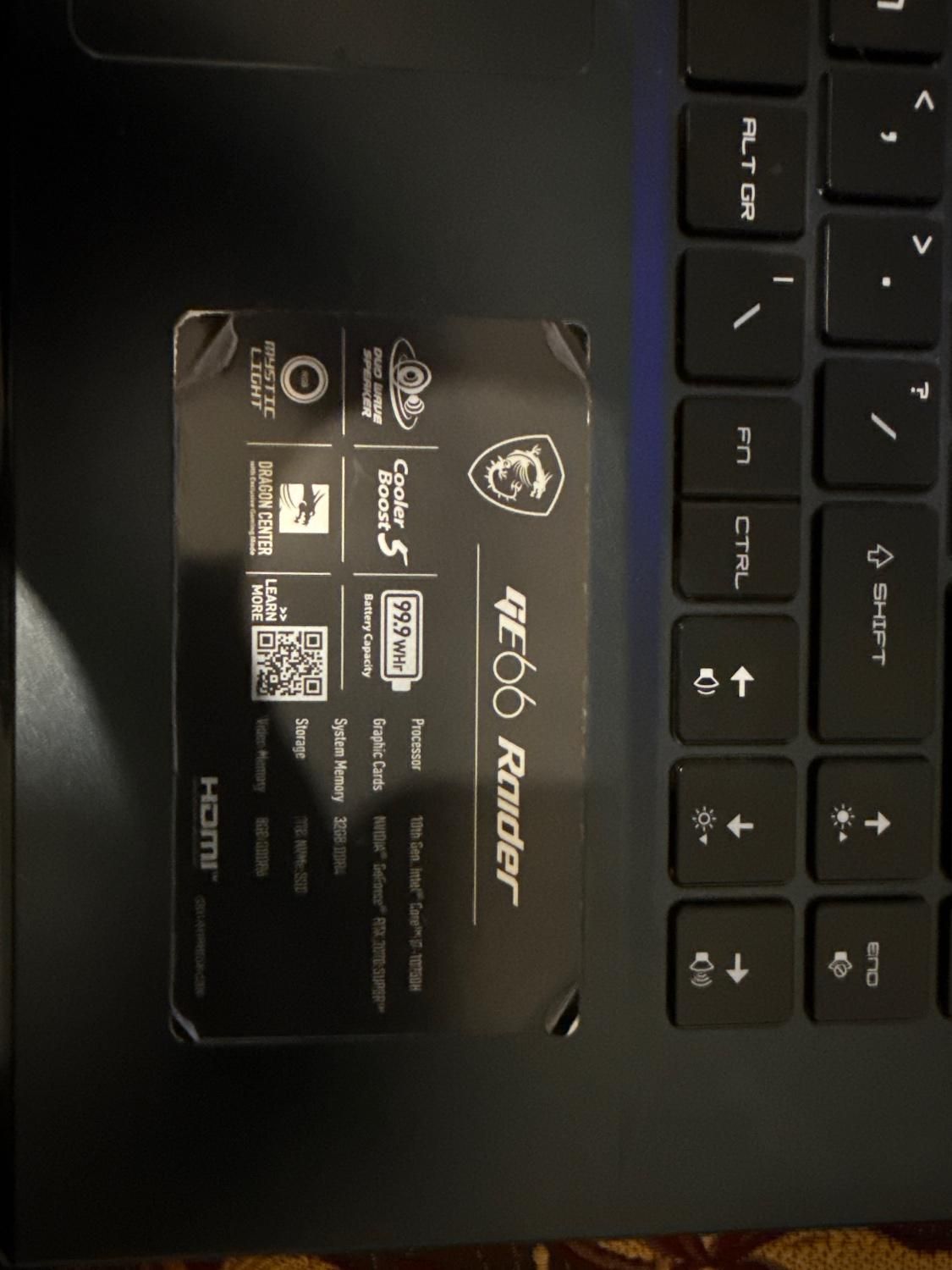 لپ تاپ گیمینگ msi مدل ge66|رایانه همراه|تهران, خواجه نصیر طوسی|دیوار