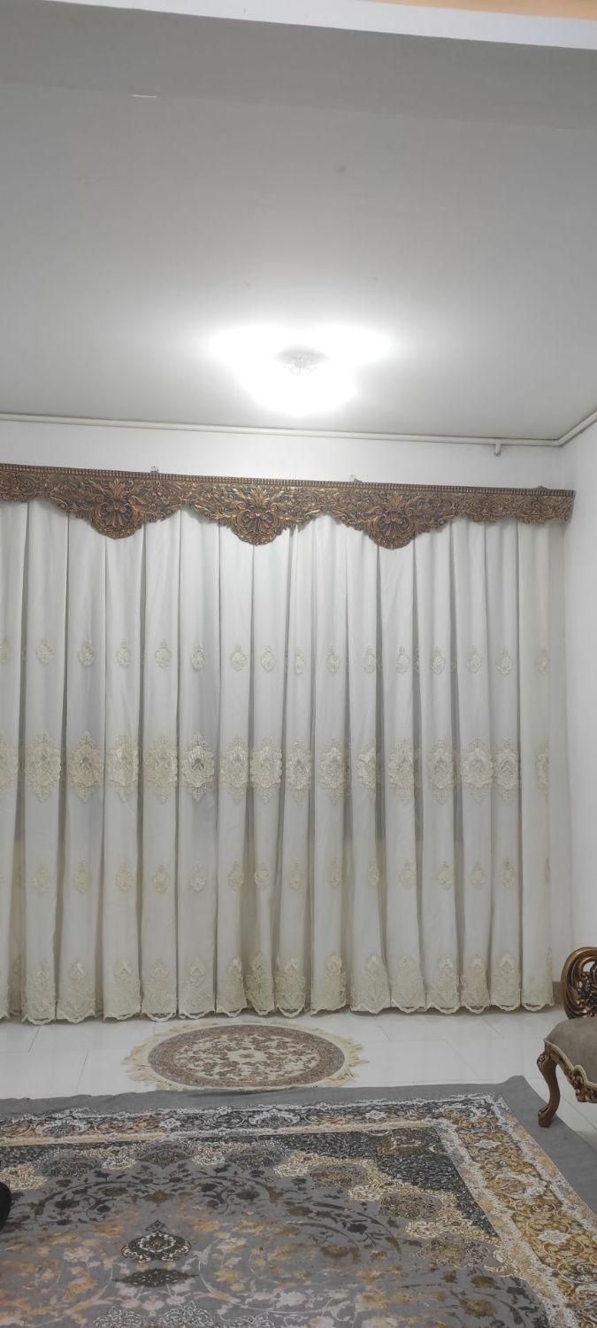 پرده بسیار شیک  با پارچه حریر و گیپور زیبا و جدید|پرده، رانر، رومیزی|زابل, |دیوار