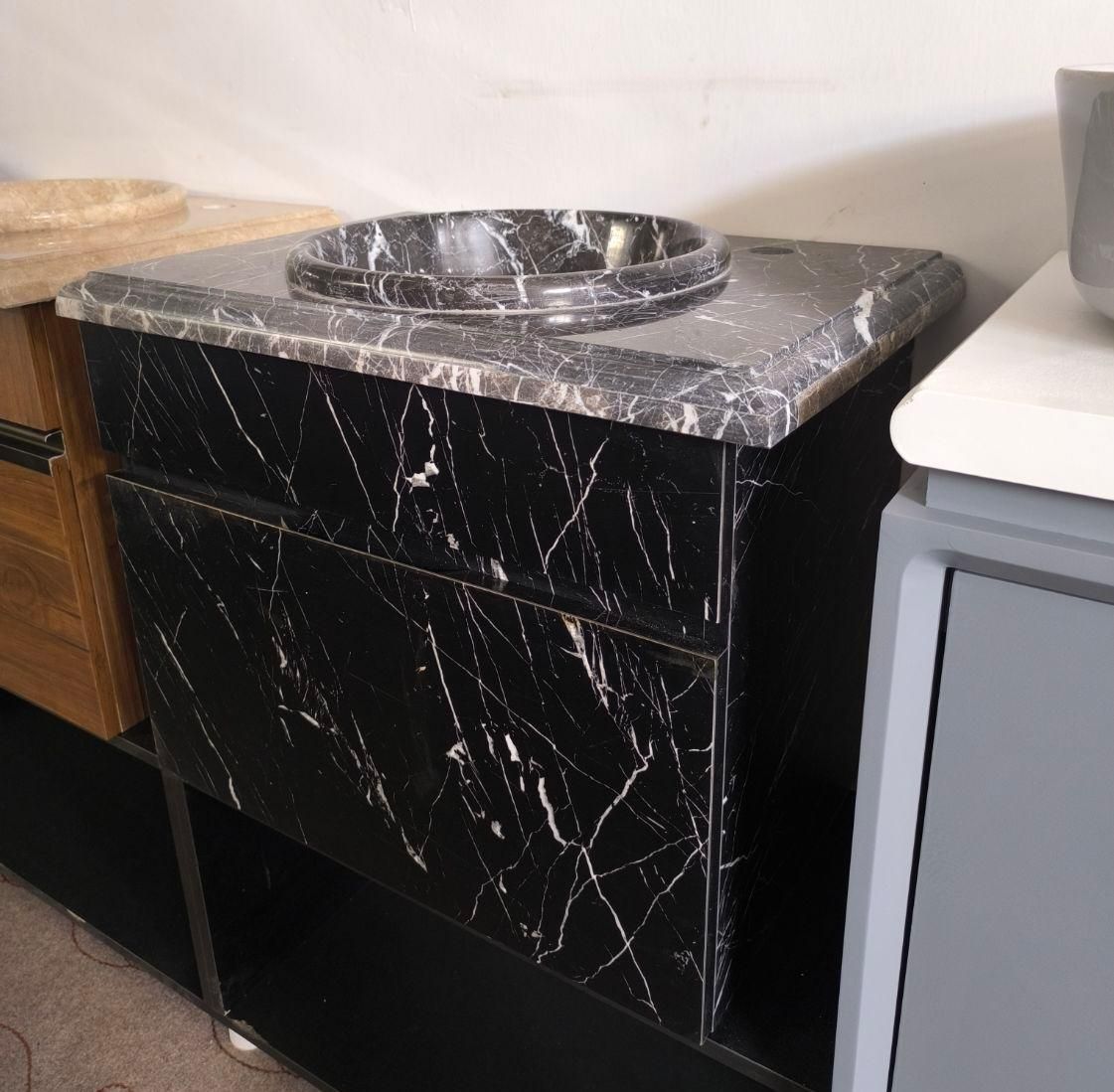 روشویی کابینتی مشکی رگه دار سنگ طبیعی|لوازم سرویس بهداشتی|مشهد, نوید|دیوار