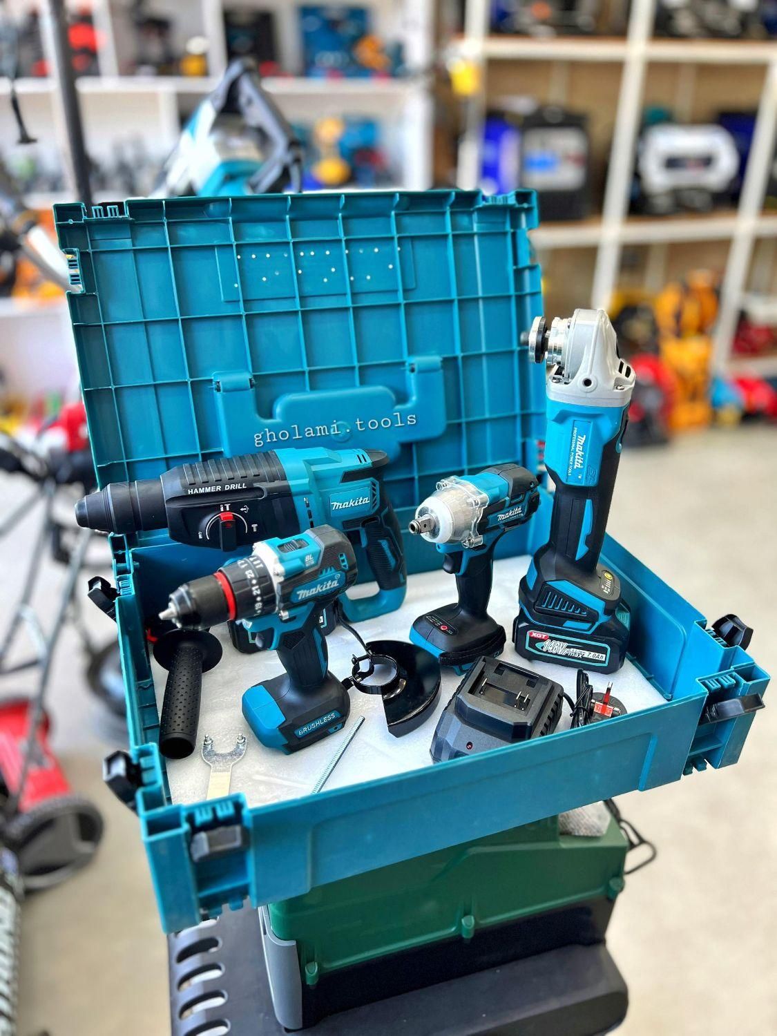 پک دریل ۴ عددی شارژی بتن کن فرز بوکس ماکیتا 148|مصالح و تجهیزات ساختمان|رشت, بلوار گیلان|دیوار