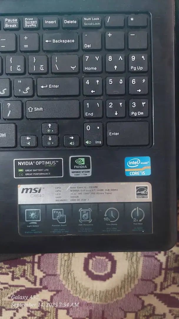 لپتاپ msi cx640|رایانه همراه|تهران, نعمت‌آباد|دیوار