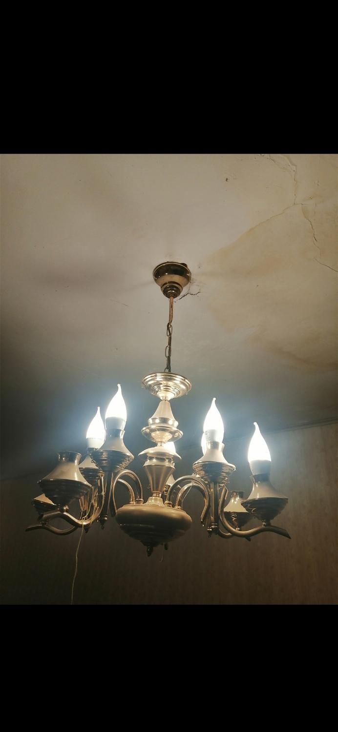 لوستر قدیمی آب طلا چراغ آویز|لوستر و چراغ آویز|شیراز, غدیر شمالی|دیوار