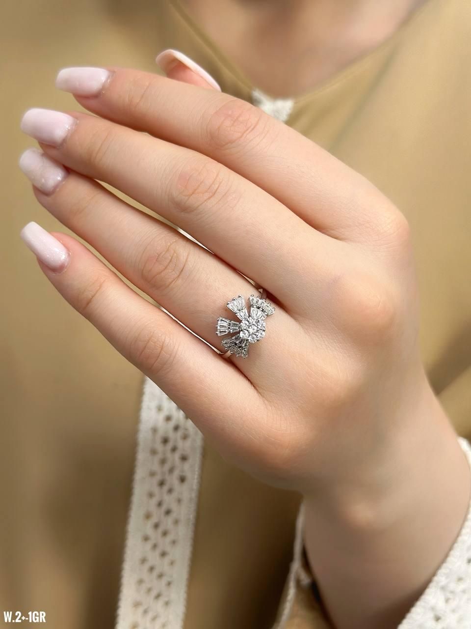 انگشتر نقره دخترانه زنانه عینا طلا کد۱تولیدی نقره|بدلیجات|تبریز, |دیوار