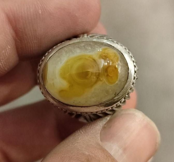 انگشتر نقره دست ساز باباقوری سنگ مصور|بدلیجات|تهران, نیروی هوایی (پیروزی)|دیوار