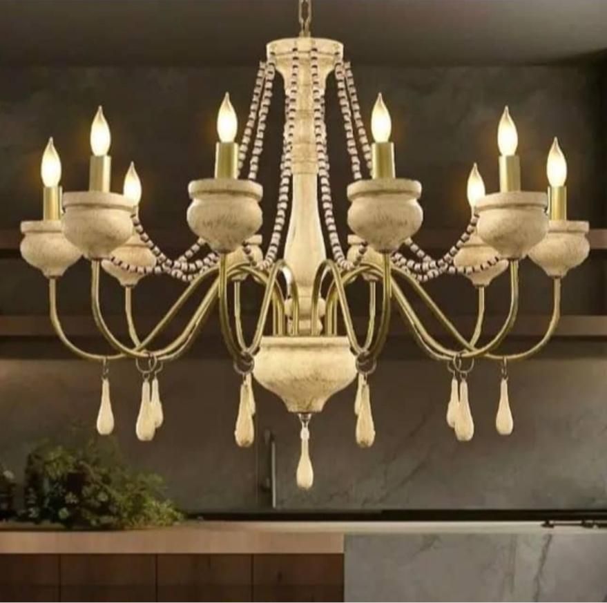 لوستر رستیک 8 شاخه بزرگ رنگ پتینه تاینا|لوستر و چراغ آویز|مشهد, شهرک رازی (شهرک غرب)|دیوار