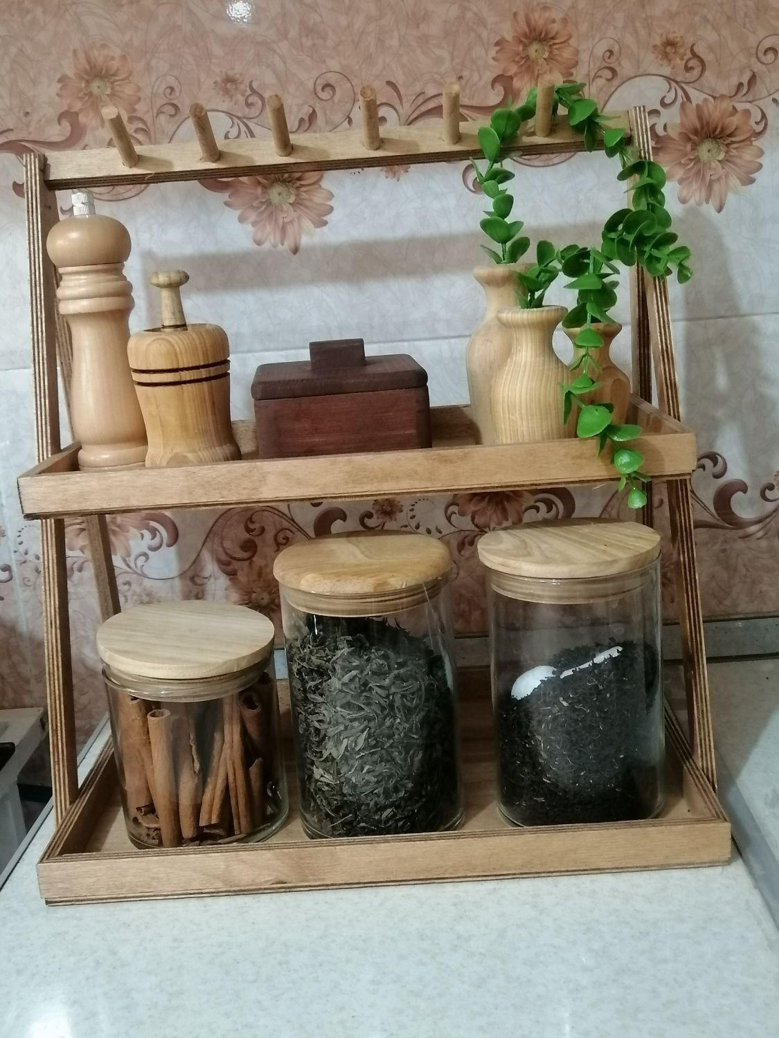 استندچوبی کنار گاز|آب‌چکان و نظم‌دهنده ظروف|بیرجند, |دیوار