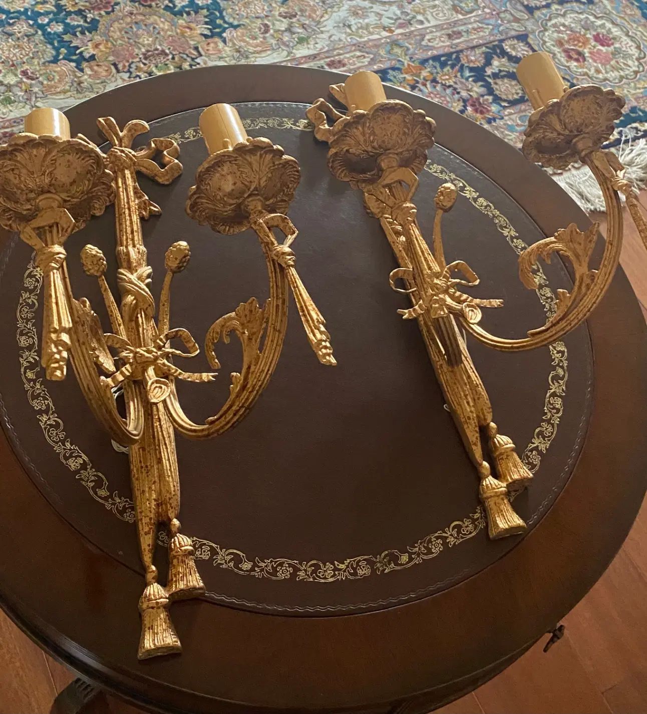 دیوارکوب دو شاخه تمام برنز|لوستر و چراغ آویز|تهران, الهیه|دیوار