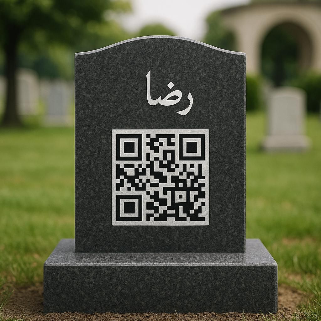 طراحی کیوآرکدQRCOD برای سنگ قبر/مزار دائمی دیجیتال|خدمات رایانهای و موبایل|مشهد, وکیلآباد|دیوار