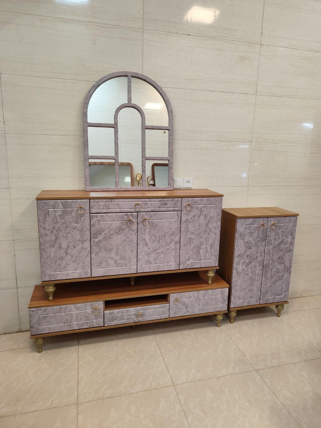 ست آینه کنسول و میز تلویزیون و جاکفشی مدل لارا|میز تلویزیون|یزد, |دیوار