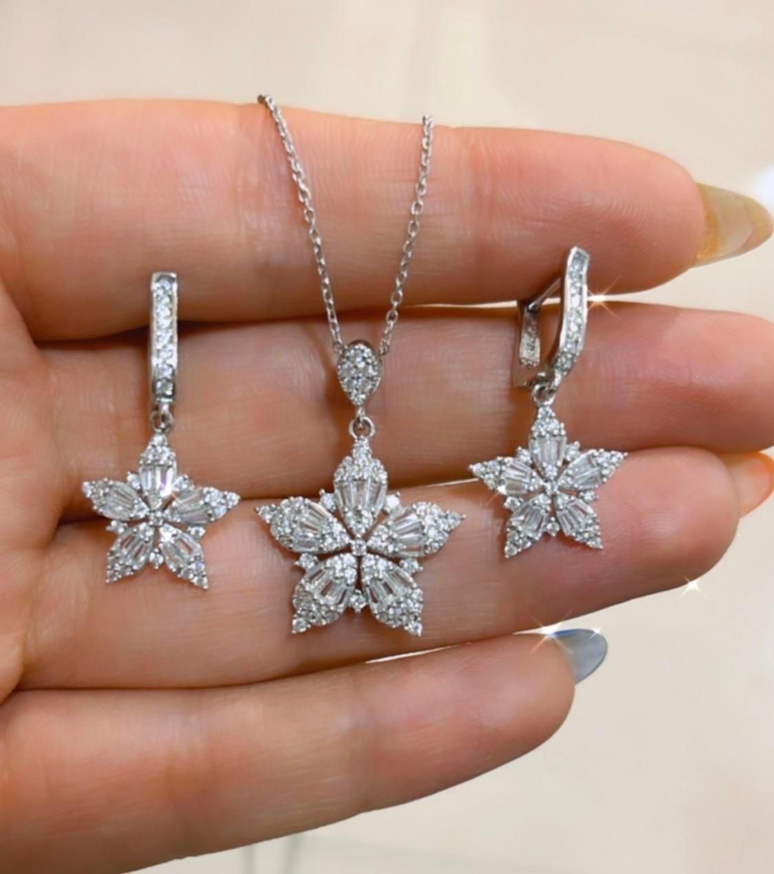 نیمست جواهر تمام نقره مدل ستاره نگینی کادو خاص|بدلیجات|تبریز, |دیوار