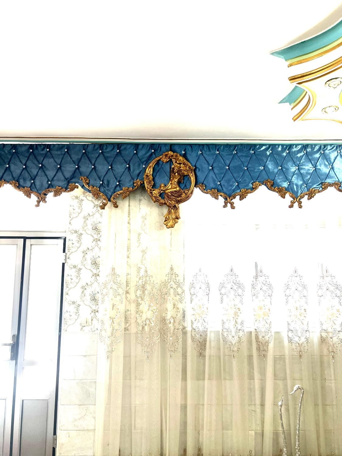 تخته مخمل پرده آبی|پرده، رانر، رومیزی|ورامین, ورامین|دیوار