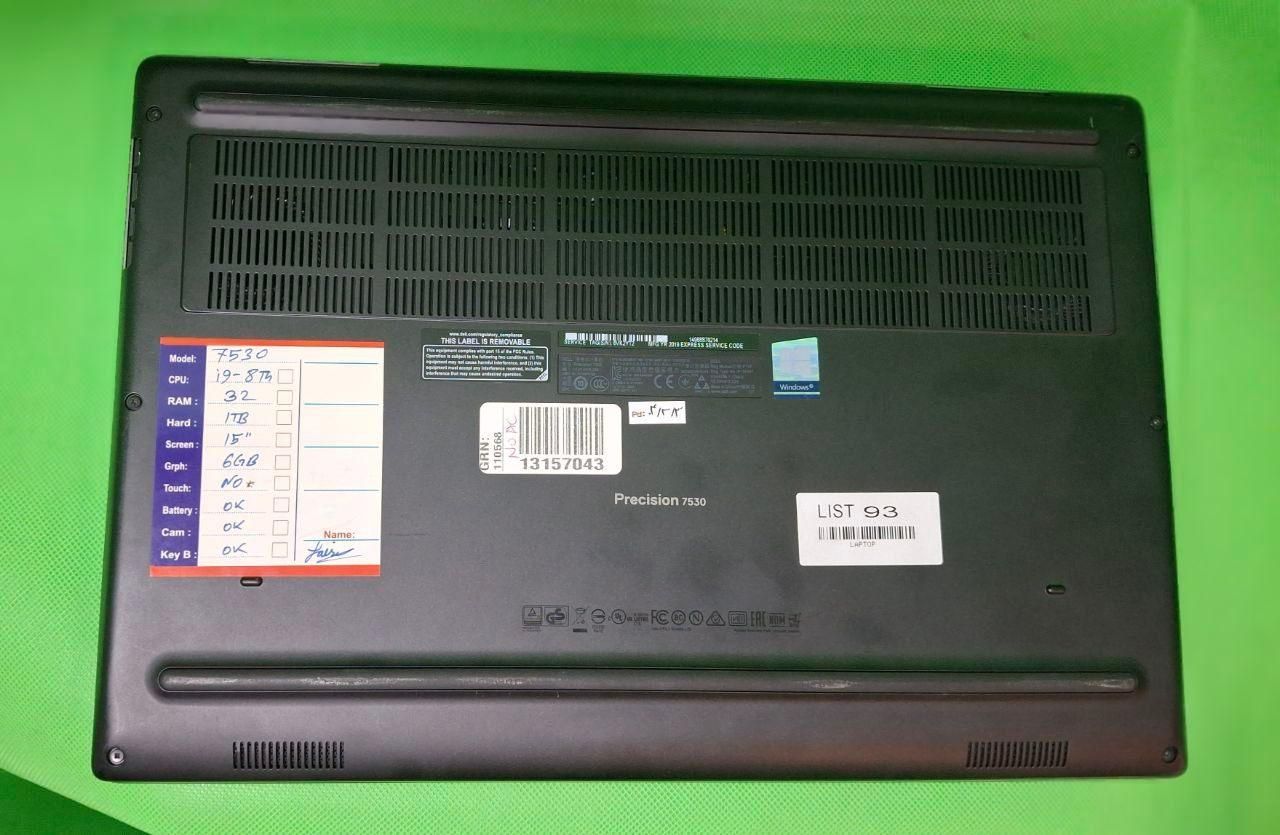 لپ تاپ دل Precision 7530 i9 نسل 8 غول گرافیک اقساط|رایانه همراه|مشهد, ارشاد|دیوار