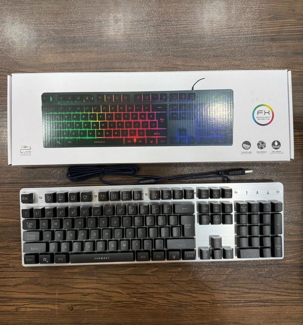 کیبورد سیمی فلزی گیمینگ RGB مدل k2|قطعات و لوازم جانبی رایانه|اهواز, کوی باهنر|دیوار