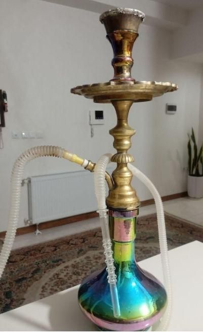 قلیون تنه سنگین برنجی /قدیمی و اصل|کلکسیون اشیاء عتیقه|ماهدشت, |دیوار