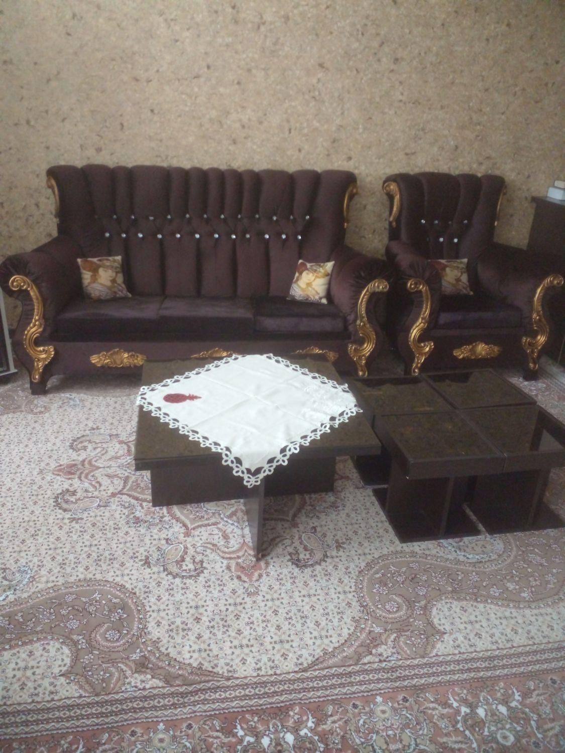 مبلمان هفت نفره سالم|مبلمان خانگی و میز عسلی|قوچان, |دیوار