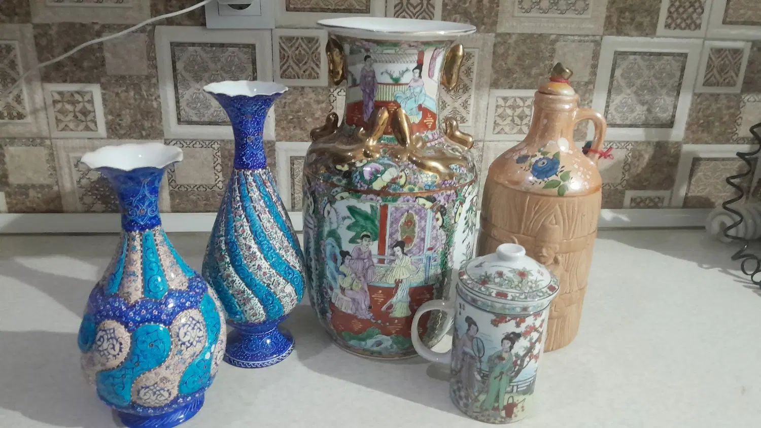 گلدان گل مرغی و کلدانی دکوری کوزه قوه خوری|صنایع دستی و سایر لوازم تزئینی|تهران, دولتخواه جنوبی|دیوار