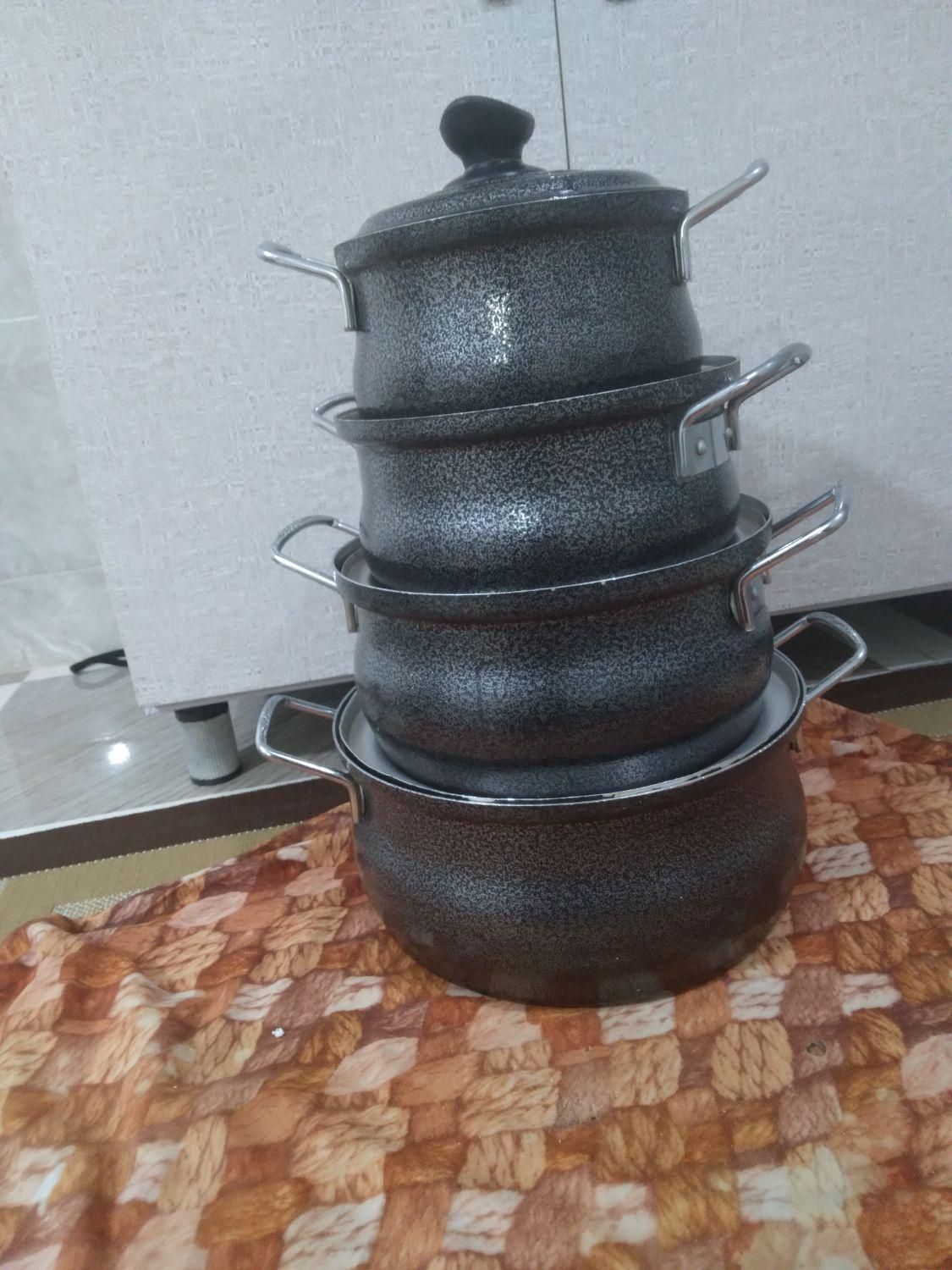 یک دست قابلمه روحی بدنه چکشی|ظروف پخت‌وپز|نورآباد, |دیوار