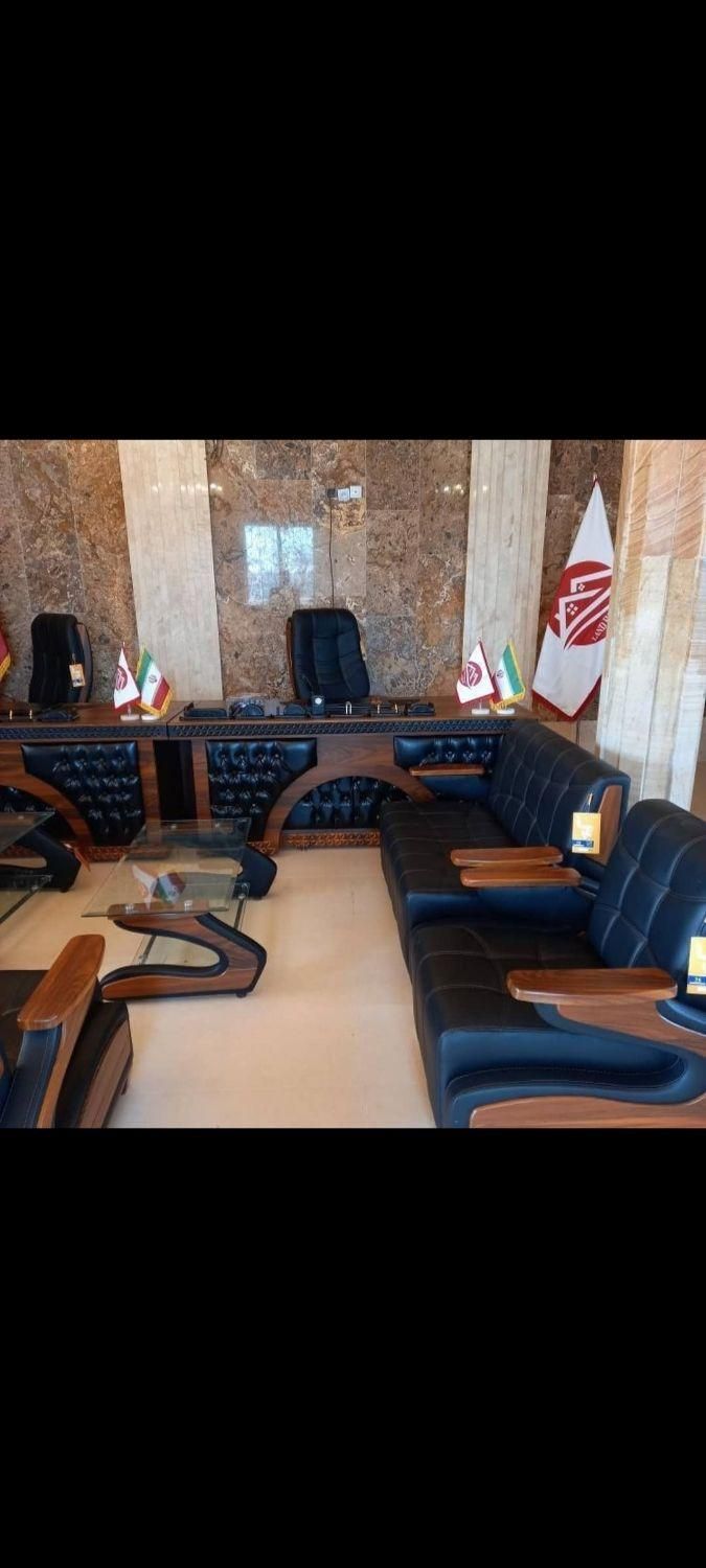 میز مدیریت 05 صندلی جک/ نیم ست مبل اداری/ کتابخانه|دفتر کار|کرمانشاه, |دیوار