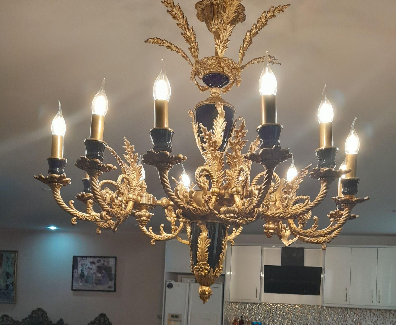 سه عددلوستر۱۲شاخه ۳عدیوارکوب ۳عددسقفی|لوستر و چراغ آویز|قرچک, |دیوار
