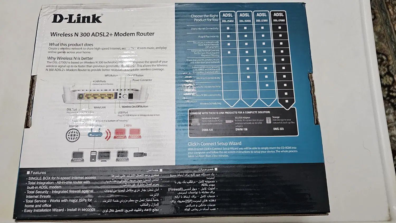 مودم روتر ADSL2 Plus بی‌سیم N300 دی لینک مدل DSL-2|مودم و تجهیزات شبکه|تهران, سعادت‌آباد|دیوار