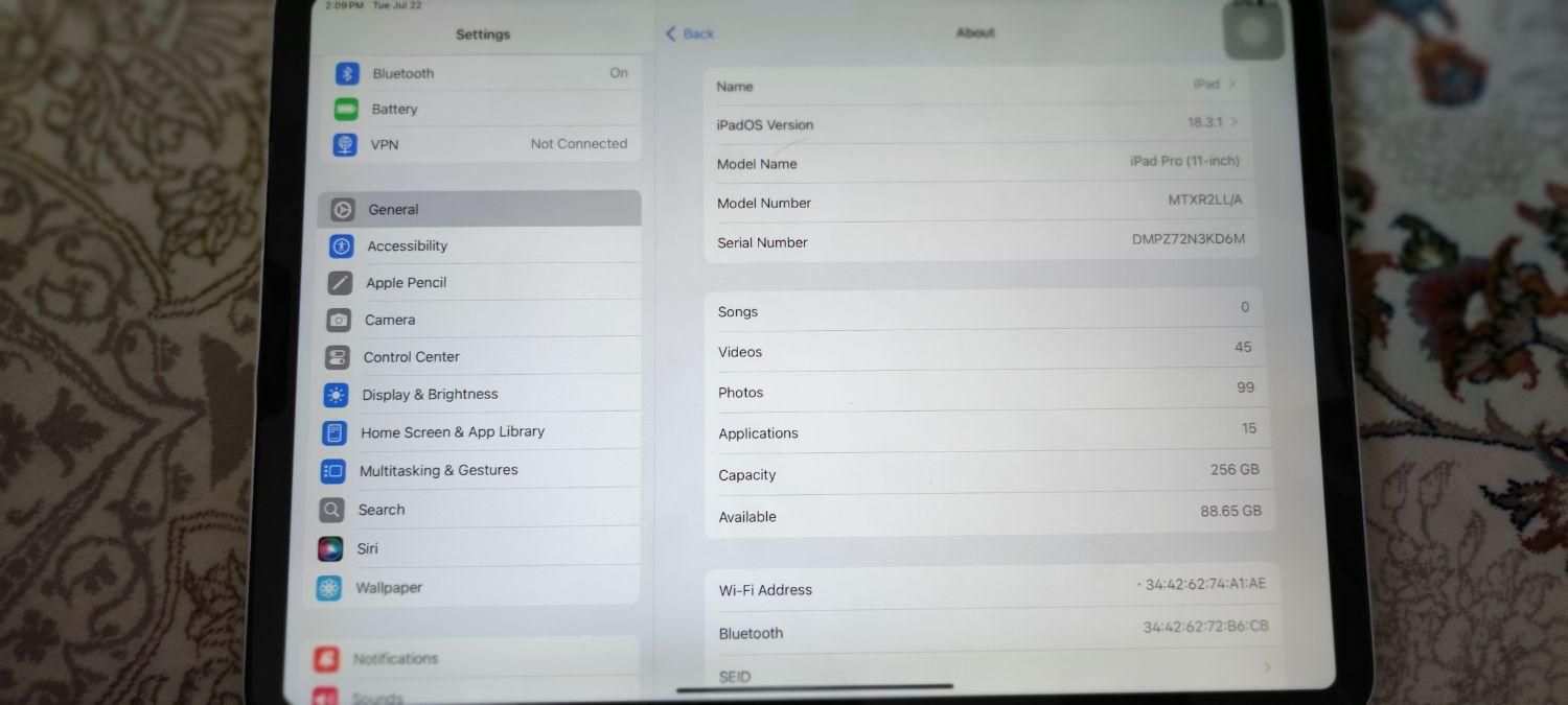 آیپد پرو ۲۰۱۸ ۱۱ اینچ|تبلت|شیراز, میانرود|دیوار