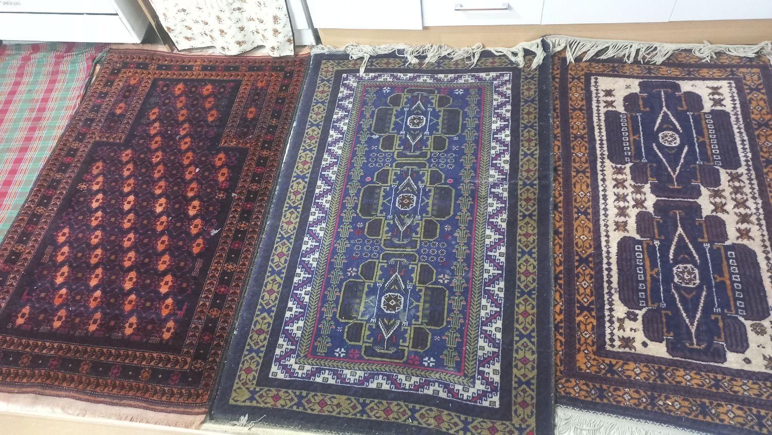 ۳عدد قالیچه دستباف قدیمی|فرش|بیرجند, |دیوار