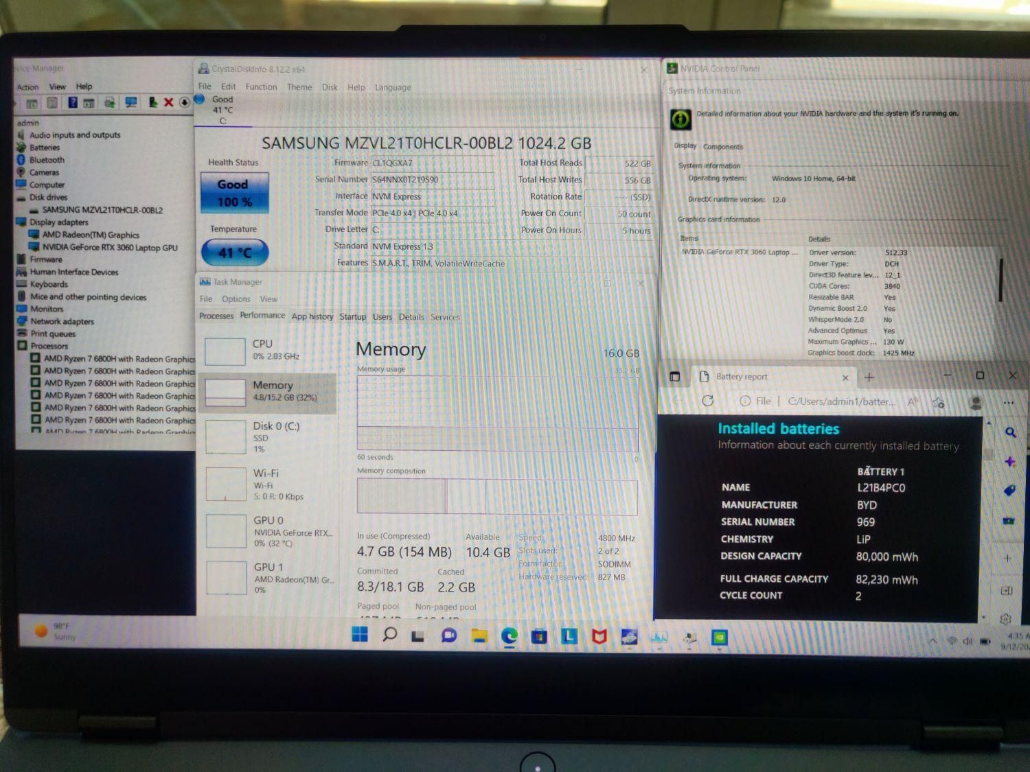 لپ تاپ Lenovo Legion 5 6800H RTX 3060|رایانه همراه|تهران, آجودانیه|دیوار