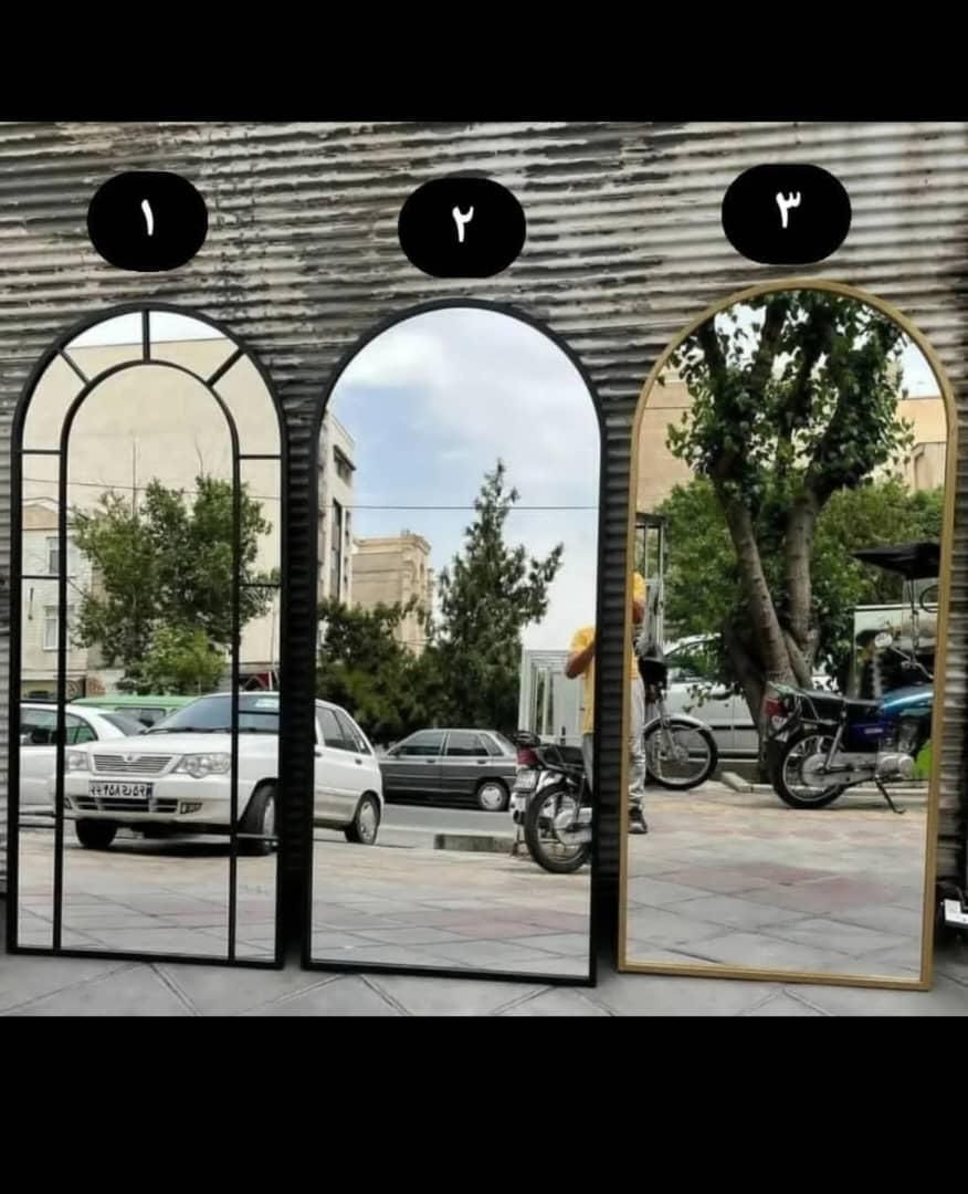آینه قدی *ایستاده قاب فلزی پایه دار|آینه|بم, |دیوار