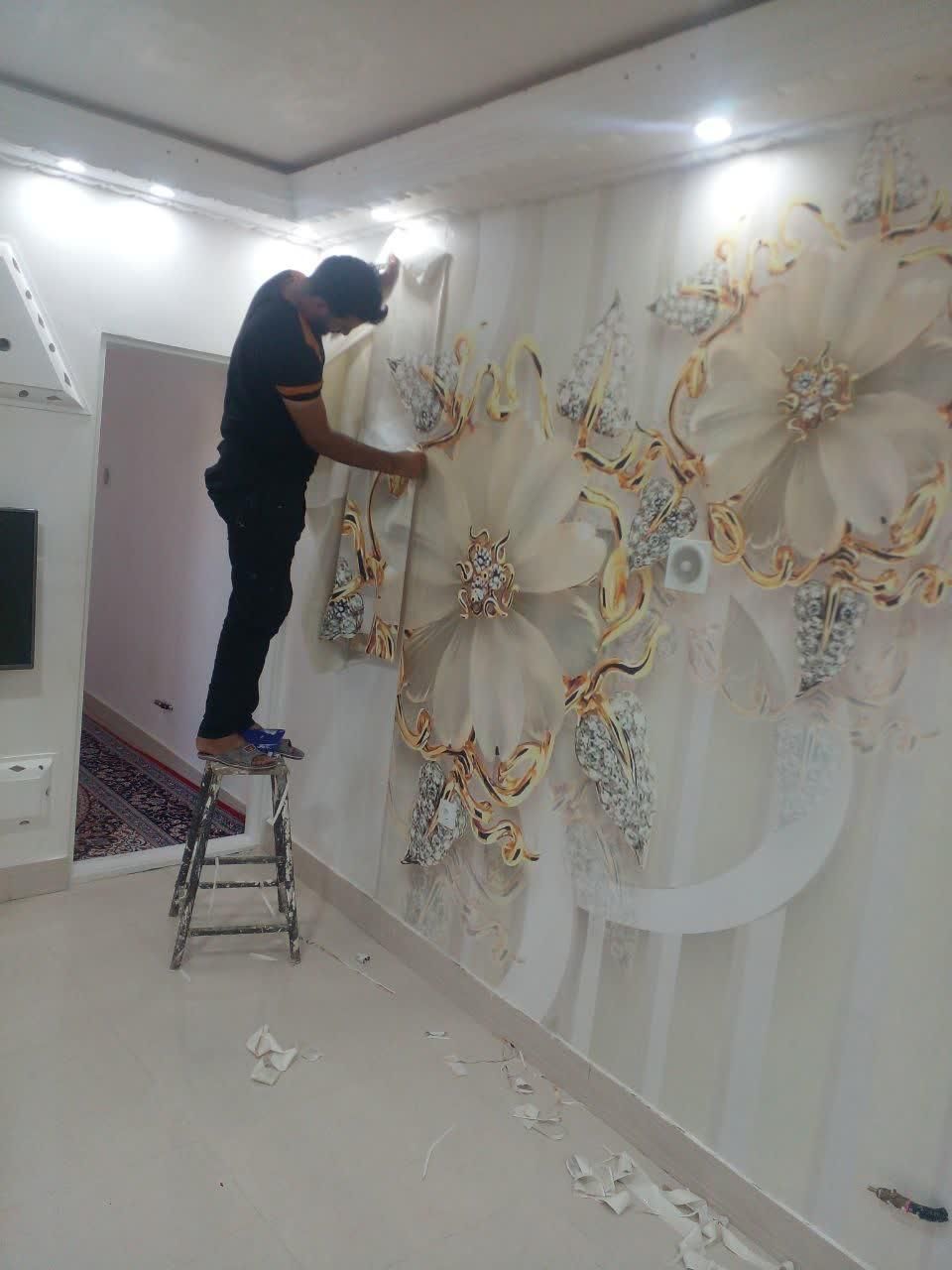 فروش نصب نصاب کاغذدیواری پوستر سه بعدی ماربل شیت|خدمات پیشه و مهارت|کوهدشت, |دیوار