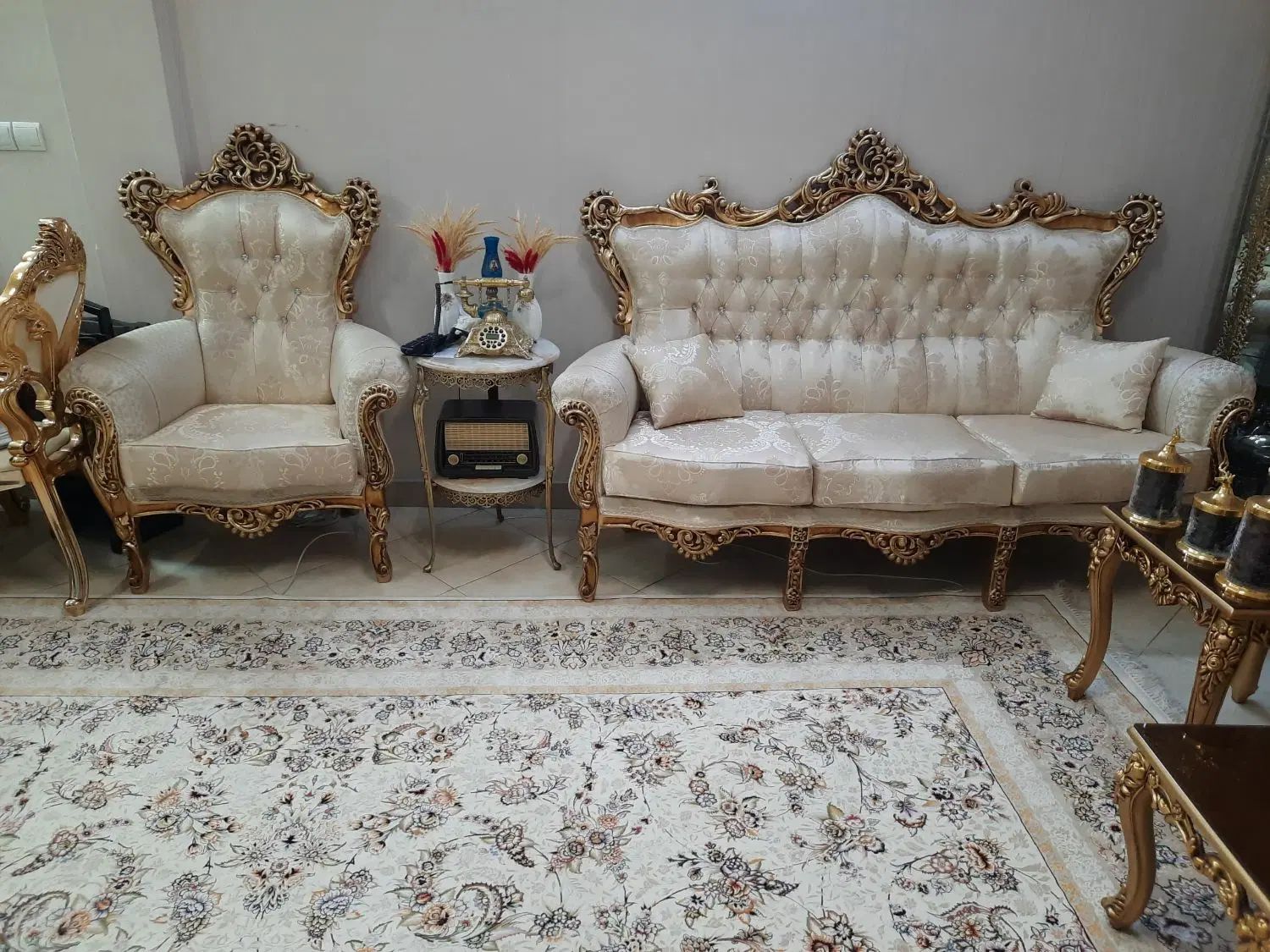 مبلمان ۹ نفره استیل منبت کاری نو مناسب جهیزیه|مبلمان خانگی و میز عسلی|تهران, نیکنام|دیوار